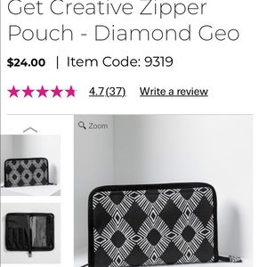 NIP thirty-one Get creative Zip Pouch diamond geo